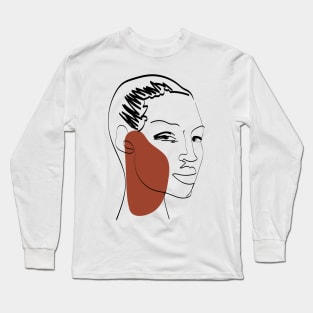 Outline black girl Long Sleeve T-Shirt